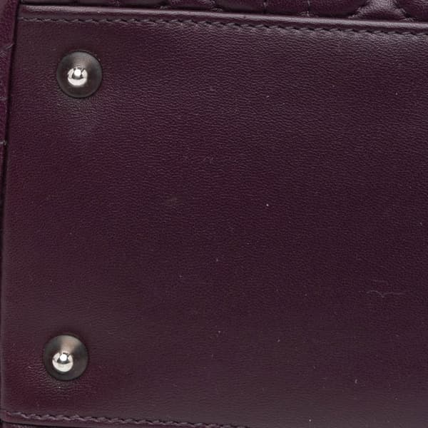 Pre-owned Dior Medium Lambskin Cannage Lady Dior Purple