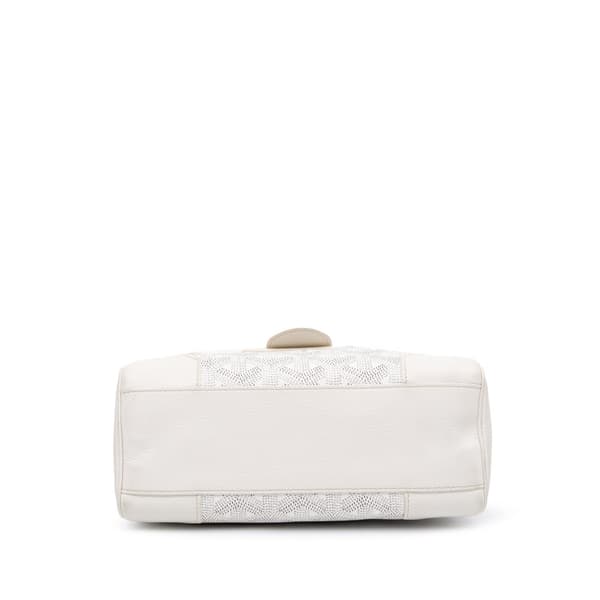 Pre-owned Goyard Mini Goyardine Saigon Souple White