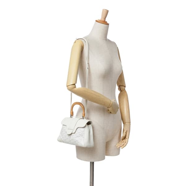 Pre-owned Goyard Mini Goyardine Saigon Souple White