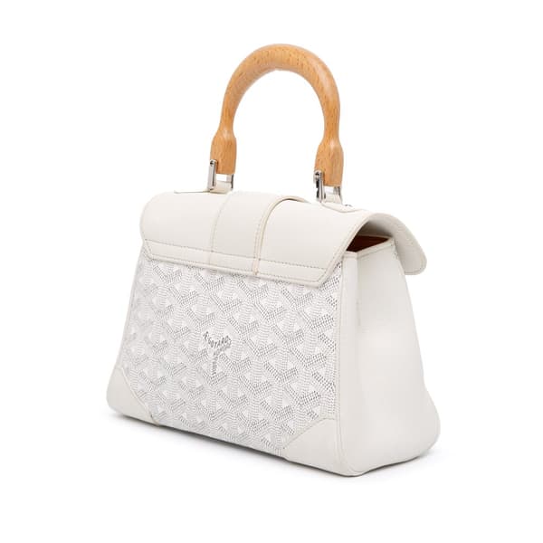 Pre-owned Goyard Mini Goyardine Saigon Souple White