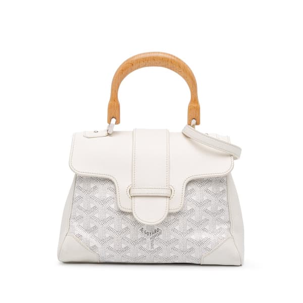 Pre-owned Goyard Mini Goyardine Saigon Souple White