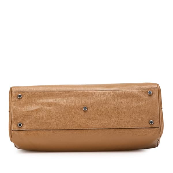 Pre-owned Gucci Medium Leather Zumi Top Handle Bag Brown
