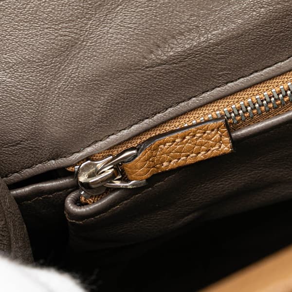 Pre-owned Gucci Medium Leather Zumi Top Handle Bag Brown