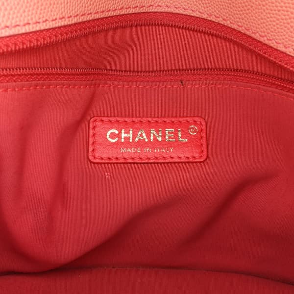 Pre-owned Chanel Medium Quilted Caviar Sunset On The Sea Flap Pink