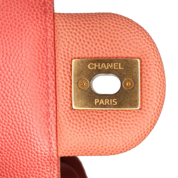 Pre-owned Chanel Medium Quilted Caviar Sunset On The Sea Flap Pink