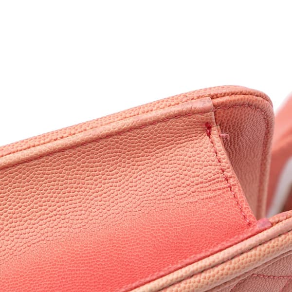 Pre-owned Chanel Medium Quilted Caviar Sunset On The Sea Flap Pink
