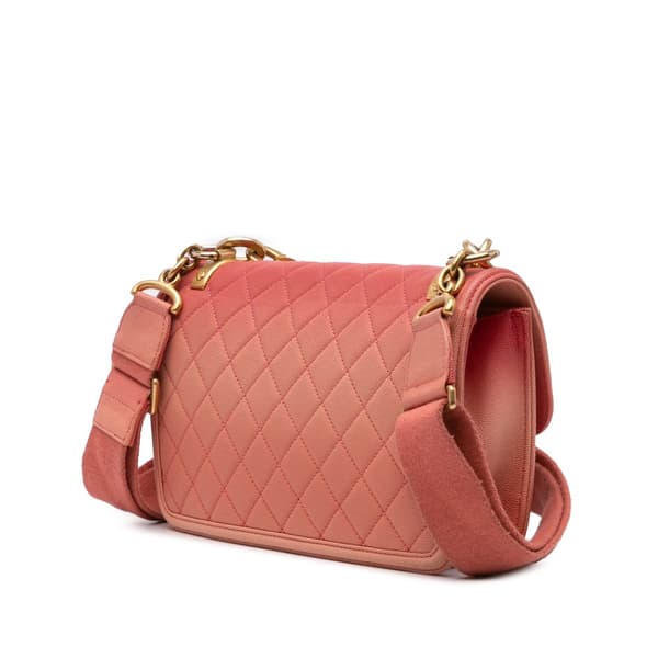 Pre-owned Chanel Medium Quilted Caviar Sunset On The Sea Flap Pink