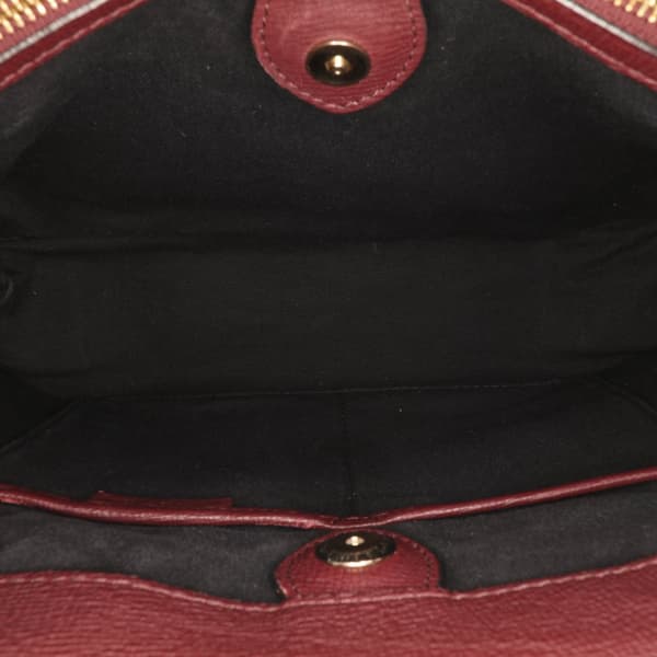 Pre-owned Burberry Medium Leather and House Check Banner Satchel Purple