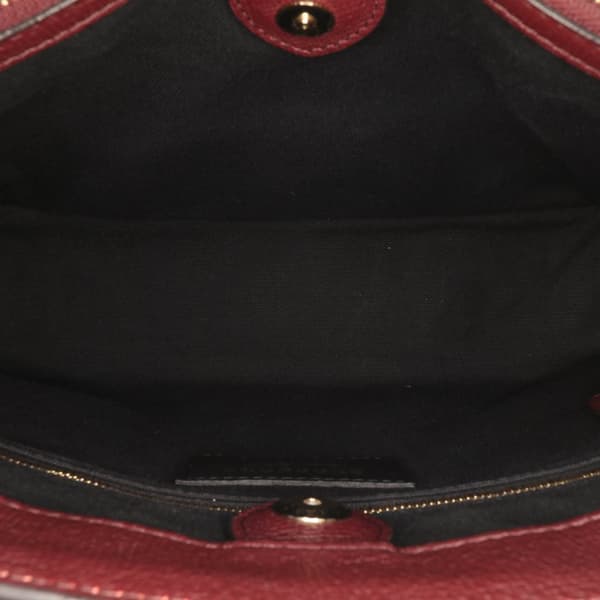 Pre-owned Burberry Medium Leather and House Check Banner Satchel Purple