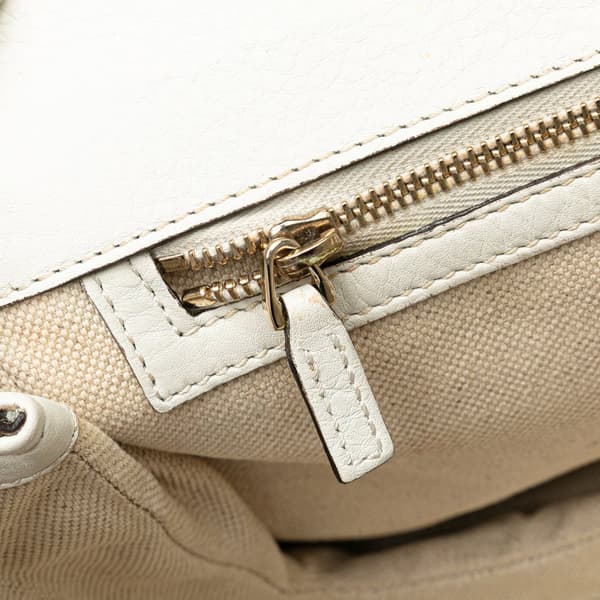 Pre-owned Gucci Medium Calfskin New Bamboo Top Handle Bag White