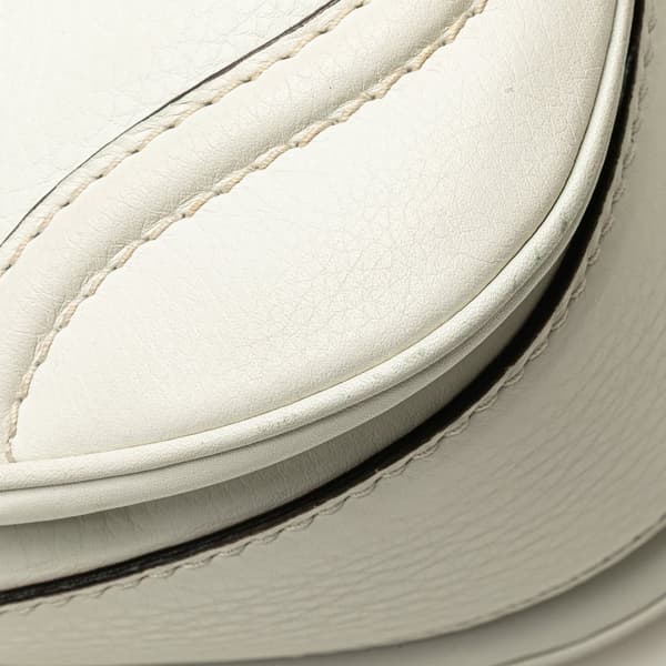 Pre-owned Gucci Medium Calfskin New Bamboo Top Handle Bag White