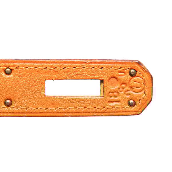 Pre-owned Hermès Gulliver Kelly Retourne 32 Orange
