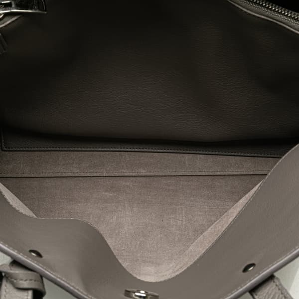 Pre-owned Saint Laurent Medium Calfskin Amber Tote Gray