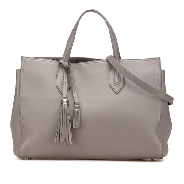 Pre-owned Saint Laurent Medium Calfskin Amber Tote Gray