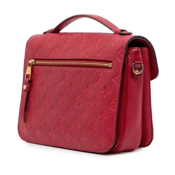 Pre-owned Louis Vuitton Monogram Empreinte Pochette Metis Red