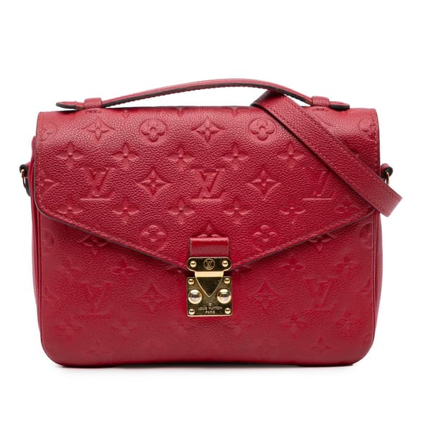 Pre-owned Louis Vuitton Monogram Empreinte Pochette Metis Red