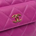 Miniatyrbild 6 av 10: Pre-owned Chanel Quilted Caviar Polly Pocket Hobo Purple