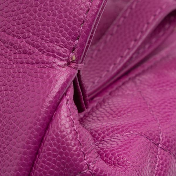Pre-owned Chanel Quilted Caviar Polly Pocket Hobo Purple
