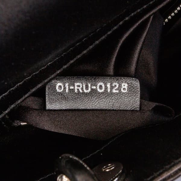 Pre-owned Dior Mini Satin Cannage Strass Crystal Embellished Lady Dior Black