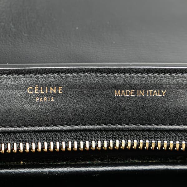 Pre-owned Celine Medium Tricolor Leather Trapeze Satchel Black