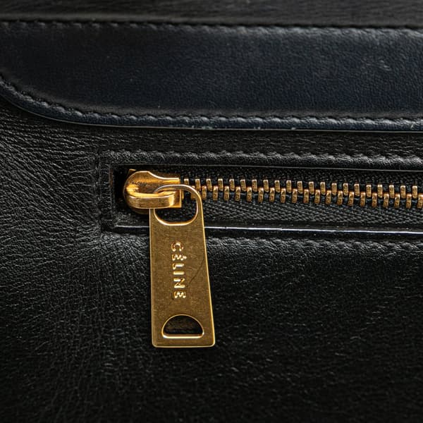 Pre-owned Celine Medium Tricolor Leather Trapeze Satchel Black
