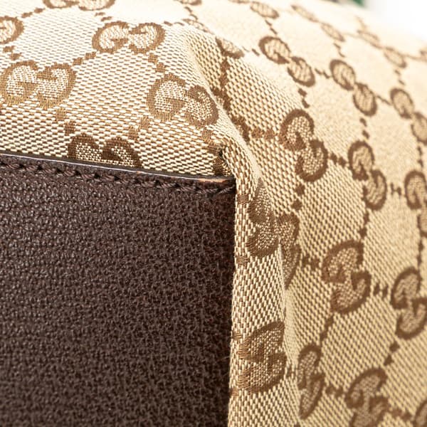 Pre-owned Gucci GG Canvas Web Handbag Brown