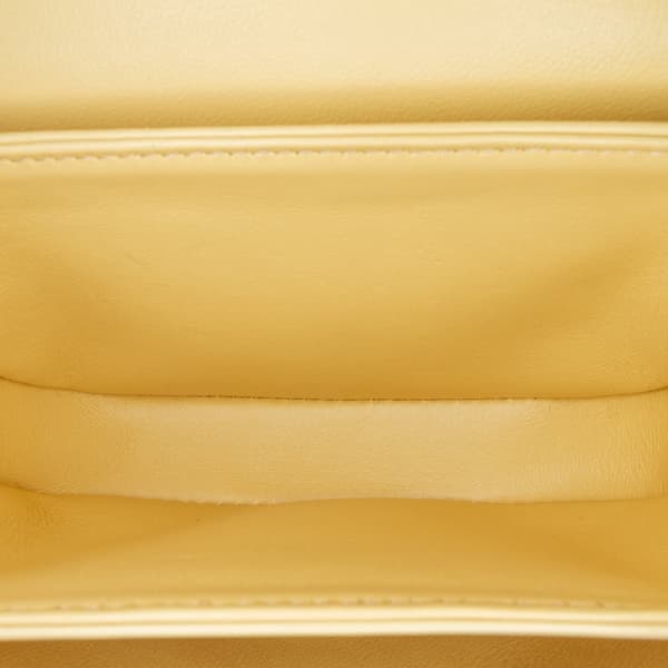 Pre-owned Celine Mini Triomphe Leather Besace Clea Satchel Yellow