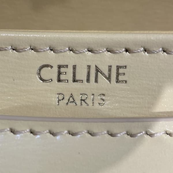 Pre-owned Celine Mini Triomphe Leather Besace Clea Satchel Yellow