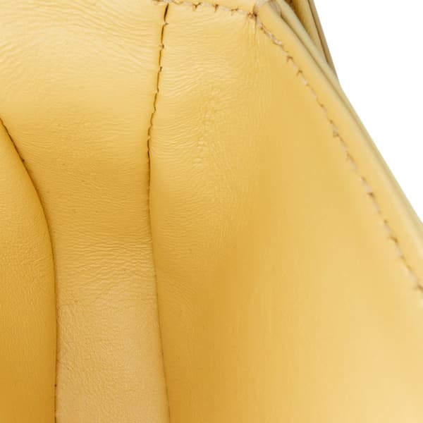 Pre-owned Celine Mini Triomphe Leather Besace Clea Satchel Yellow
