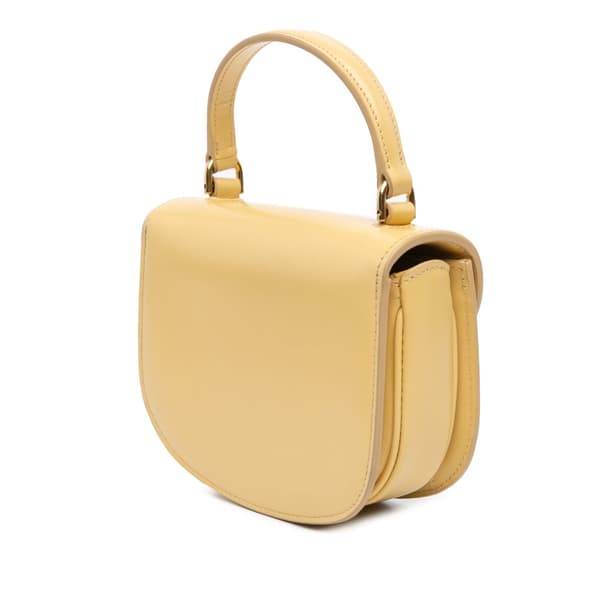 Pre-owned Celine Mini Triomphe Leather Besace Clea Satchel Yellow