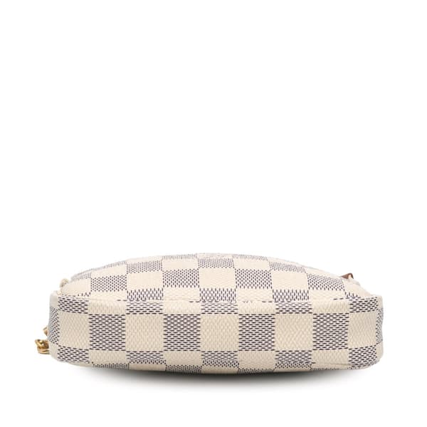 Pre-owned Louis Vuitton Damier Azur Mini Pochette Accessoires White