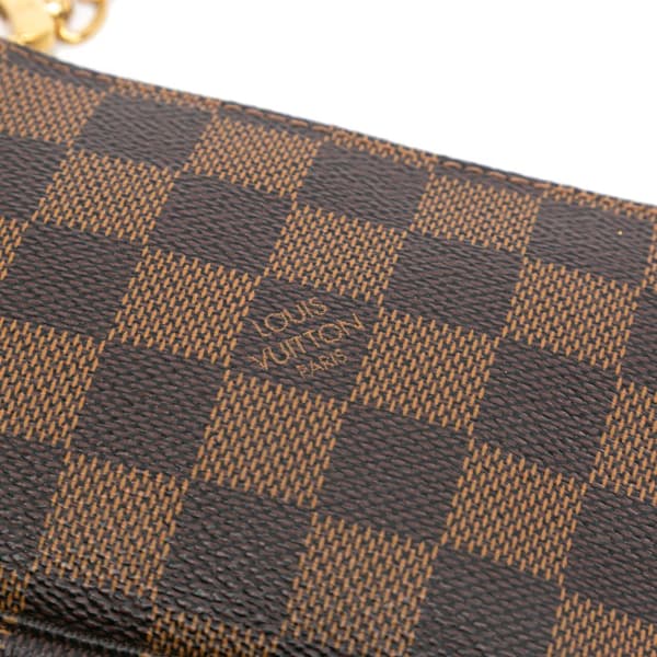 Pre-owned Louis Vuitton Damier Ebene Mini Pochette Accessoires Brown