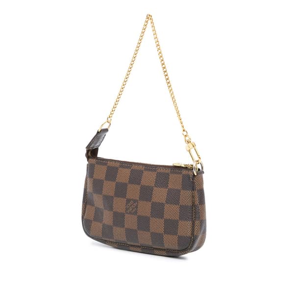 Pre-owned Louis Vuitton Damier Ebene Mini Pochette Accessoires Brown