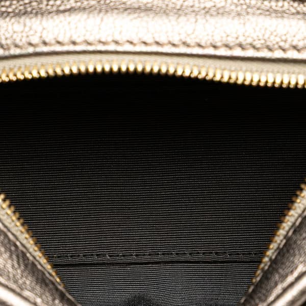 Pre-owned LOEWE Micro Metallic Leather Amazona Satchel Gold