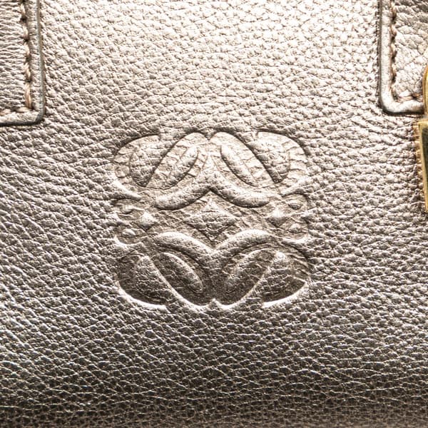 Pre-owned LOEWE Micro Metallic Leather Amazona Satchel Gold