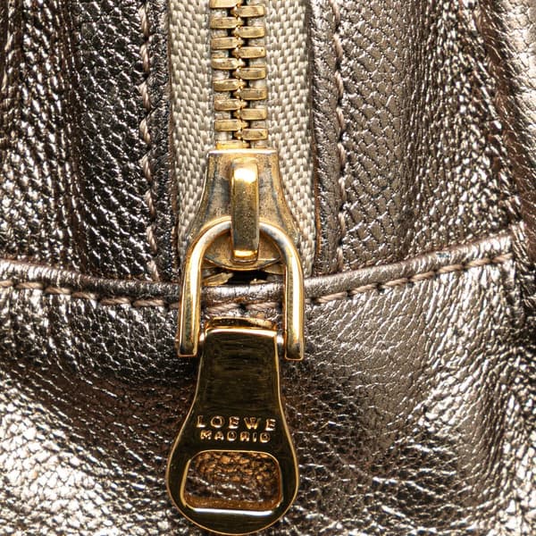 Pre-owned LOEWE Micro Metallic Leather Amazona Satchel Gold