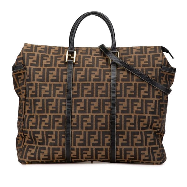 Pre-owned Fendi Zucca Canvas Satchel Brown