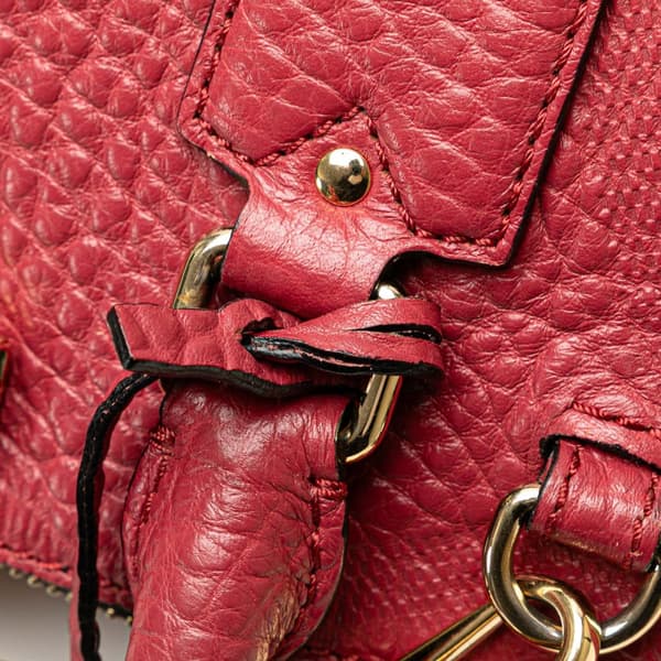 Pre-owned Burberry Orchard Embossed Leather Satchel Pink