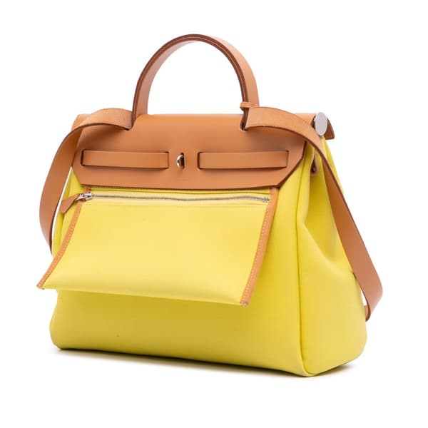 Pre-owned Hermès Toile Herbag Zip 31 Yellow