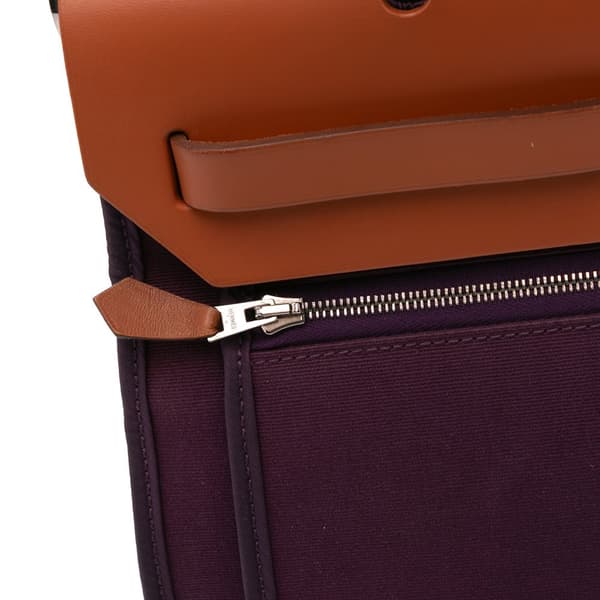 Pre-owned Hermès Toile Herbag Zip 31 Purple