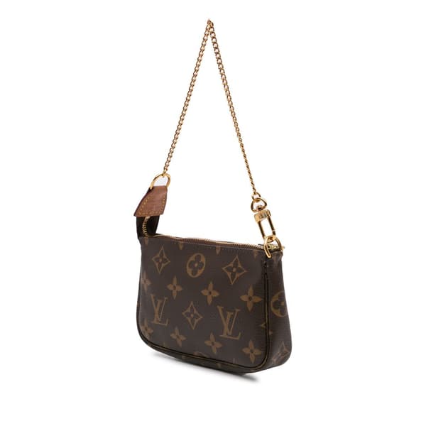 Pre-owned Louis Vuitton Monogram Mini Pochette Accessoires Brown