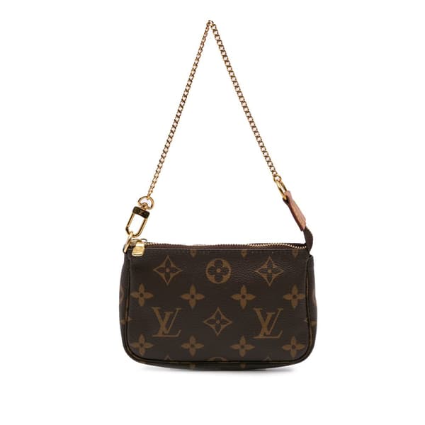 Pre-owned Louis Vuitton Monogram Mini Pochette Accessoires Brown
