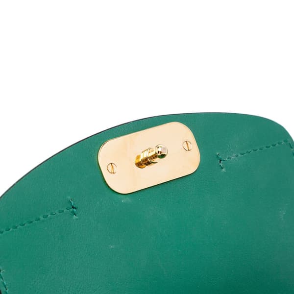 Pre-owned Chloé Mini Crocodile Embossed Calfskin C Satchel Green
