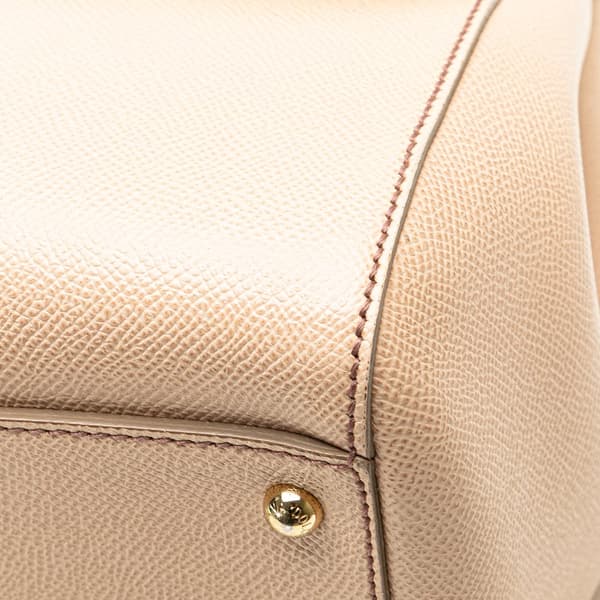 Pre-owned Dolce & Gabbana Large Calfskin Miss Sicily Satchel Brown