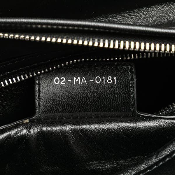 Pre-owned Dior Medium Tweed and Velvet Cannage Whipstitch Lady Dior Black
