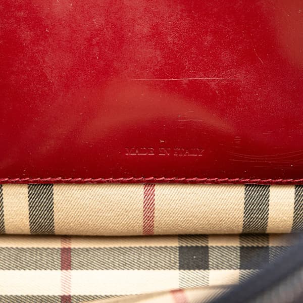 Pre-owned Burberry House Check Wool and Denim Pocket Handbag Brown
