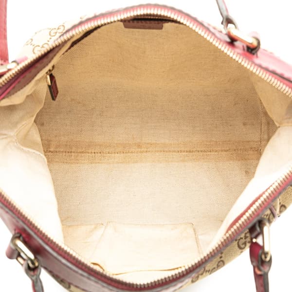 Pre-owned Gucci GG Canvas Mayfair Satchel Brown