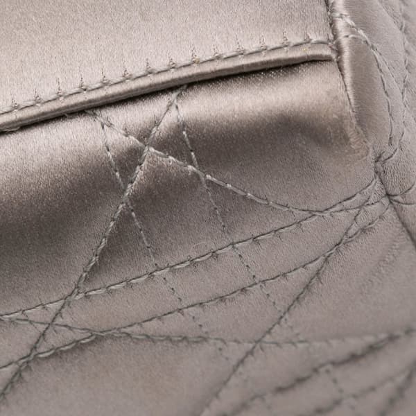 Pre-owned Dior Mini Satin Cannage Lady Dior Gray