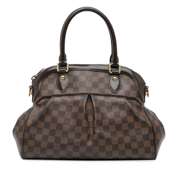 Pre-owned Louis Vuitton Damier Ebene Trevi PM Brown