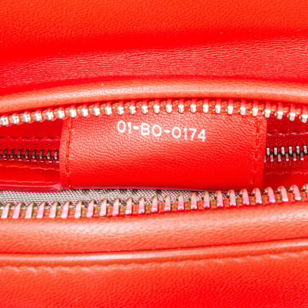 Pre-owned Dior Medium Lambskin Cannage Lady Dior Red